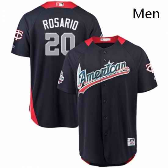 Mens Majestic Minnesota Twins 20 Eddie Rosario Game Navy Blue American League 2018 MLB All Star MLB Jersey